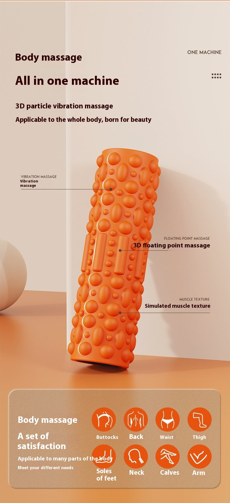 Portable Vibrating Foam Roller for Relaxed Muscles & Tension Relief